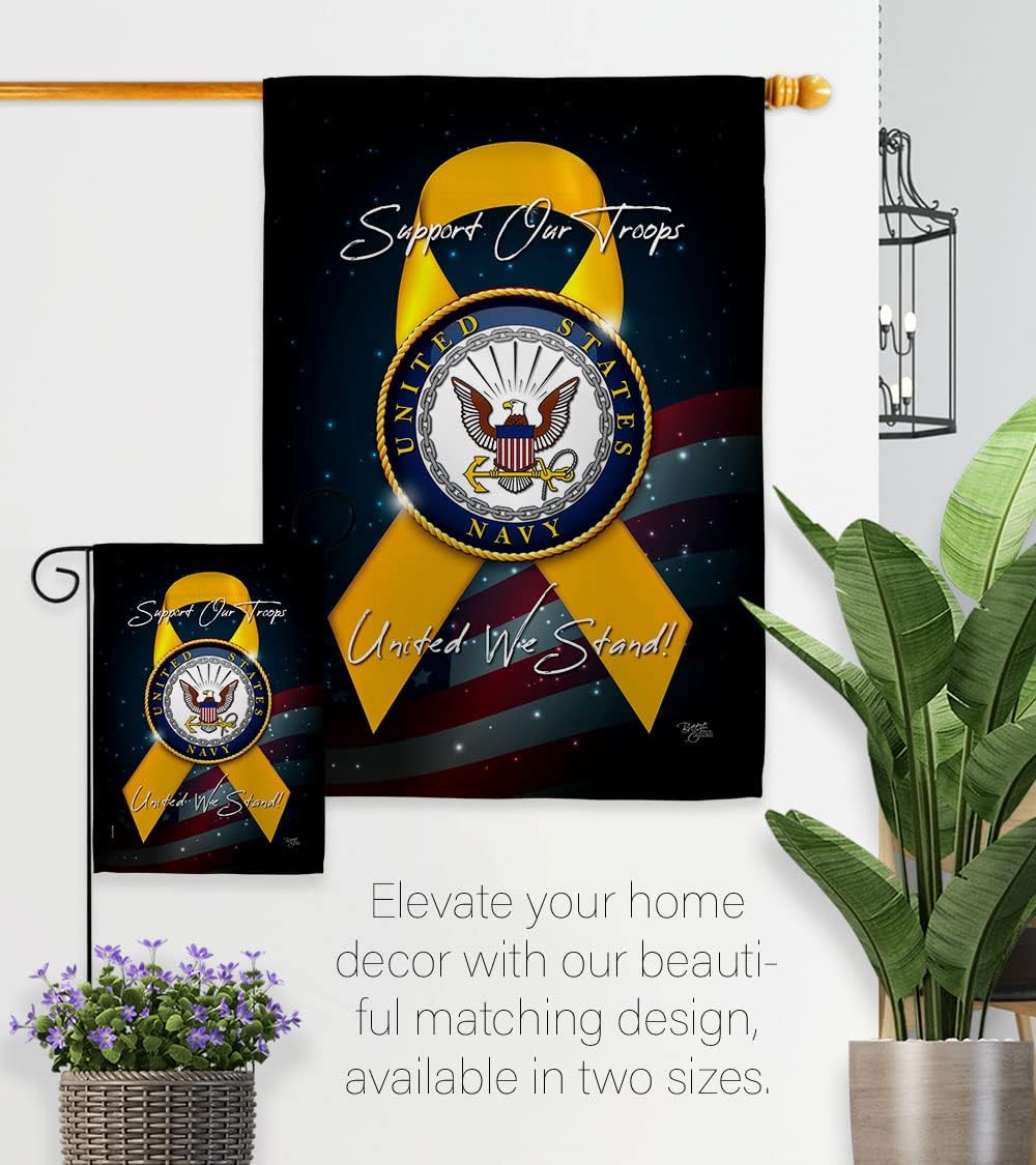 Support Navy Garden Flag - Armed Forces USN Seabee United State American Military Veteran Retire Official - House Decoration Banner Small Yard Gift Double-Sided Made in USA 13 X 18.5