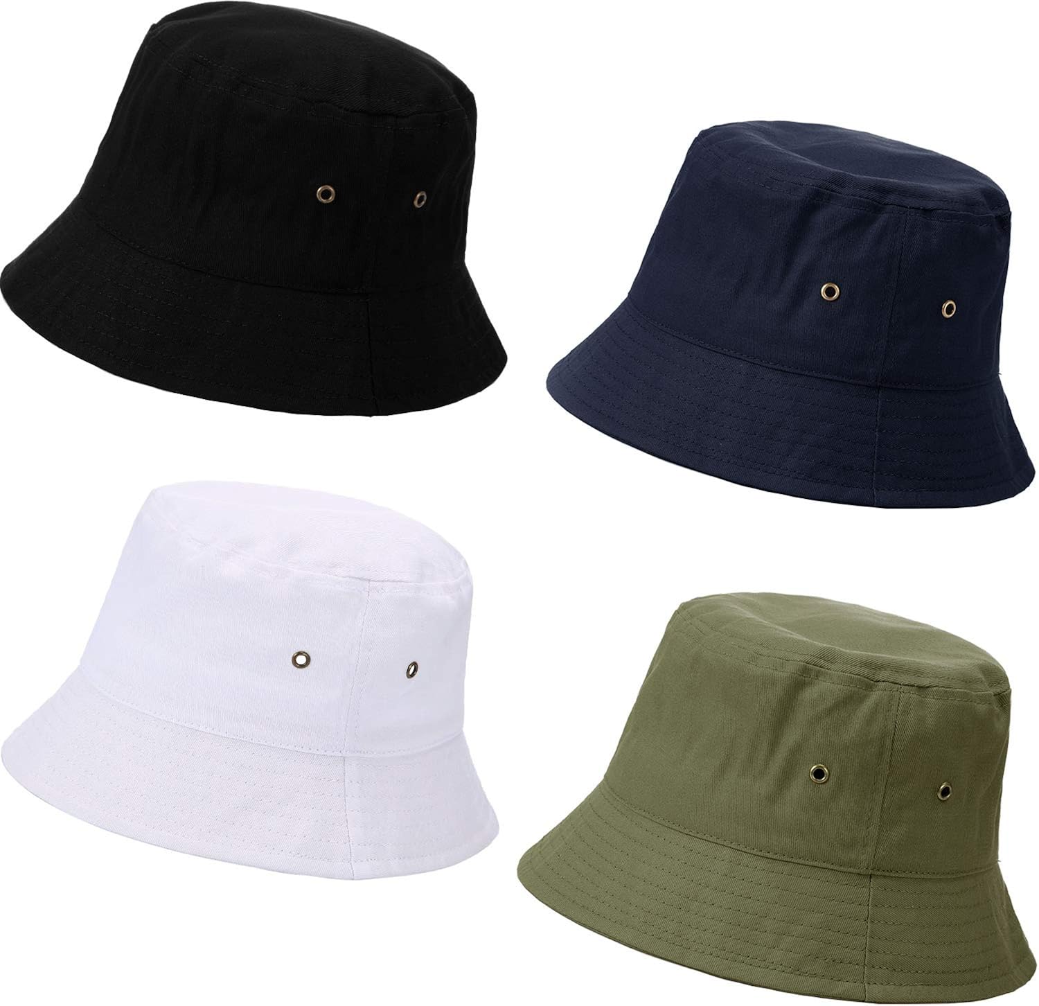 SATINIOR 4 Bucket Hat Summer Packable Travel Hat Sunhat Cotton Outdoor Fishing Hunting Hat for Men Women 4 Color