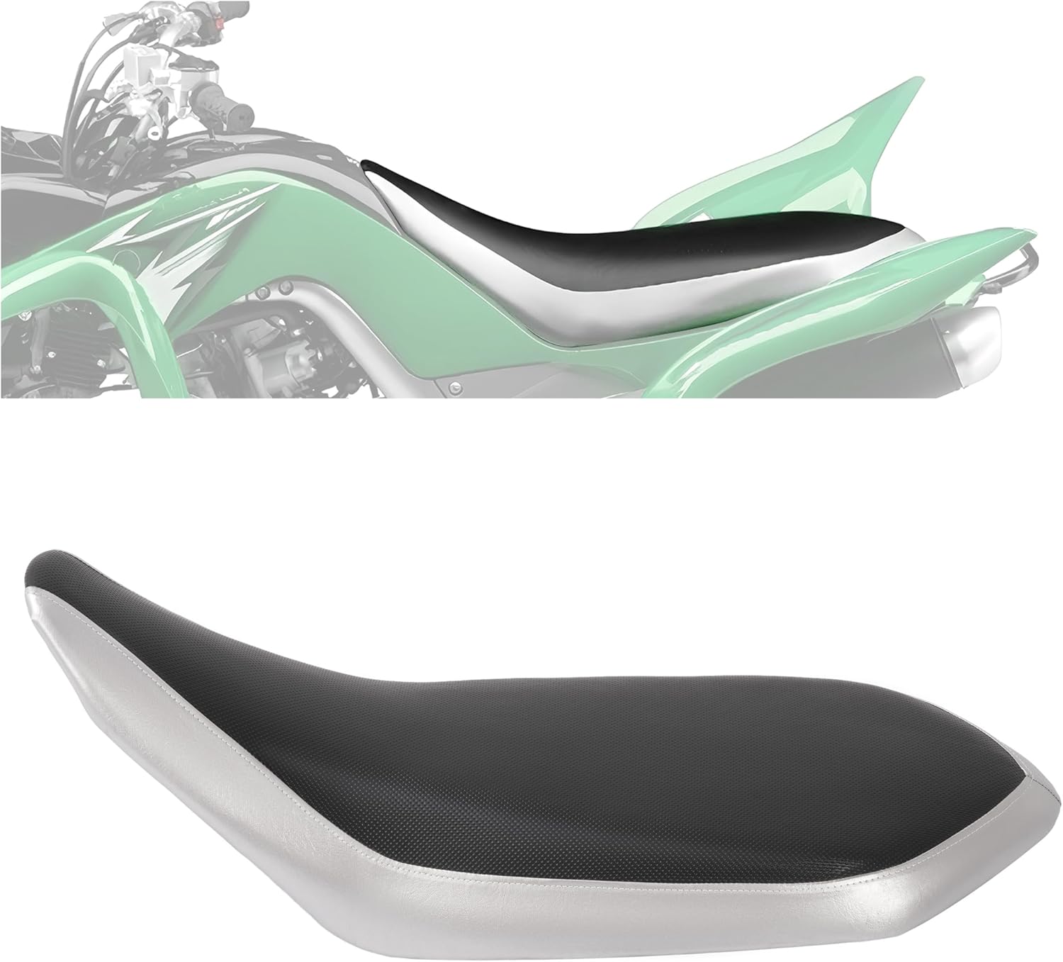 Complete Seat Compatible with 2007-2008 Yamaha Raptor 700/2009 Yamaha Raptor 700R Plastic Black Gray