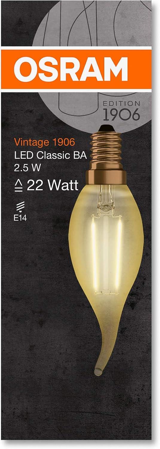 OSRAM LED lamp, Base: E14, Warm White, 2400 K, 2.50 W, Replacement for 22 W Incandescent Bulb - Image 3