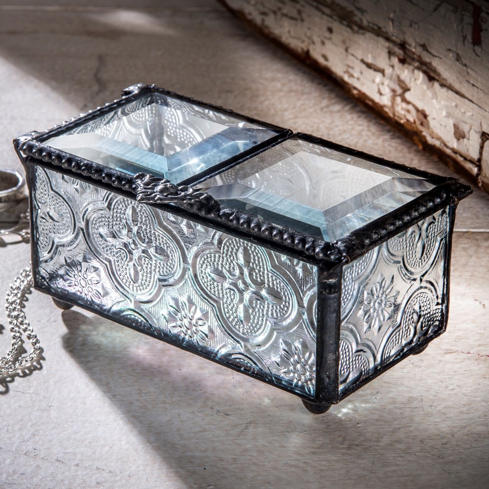 * vintage box ✵ エッフェル塔 * 硝子の ジュエリーボックス Amazon｜ガラスジュエリーボックス – 装飾ダブルリッド記念品ボックス