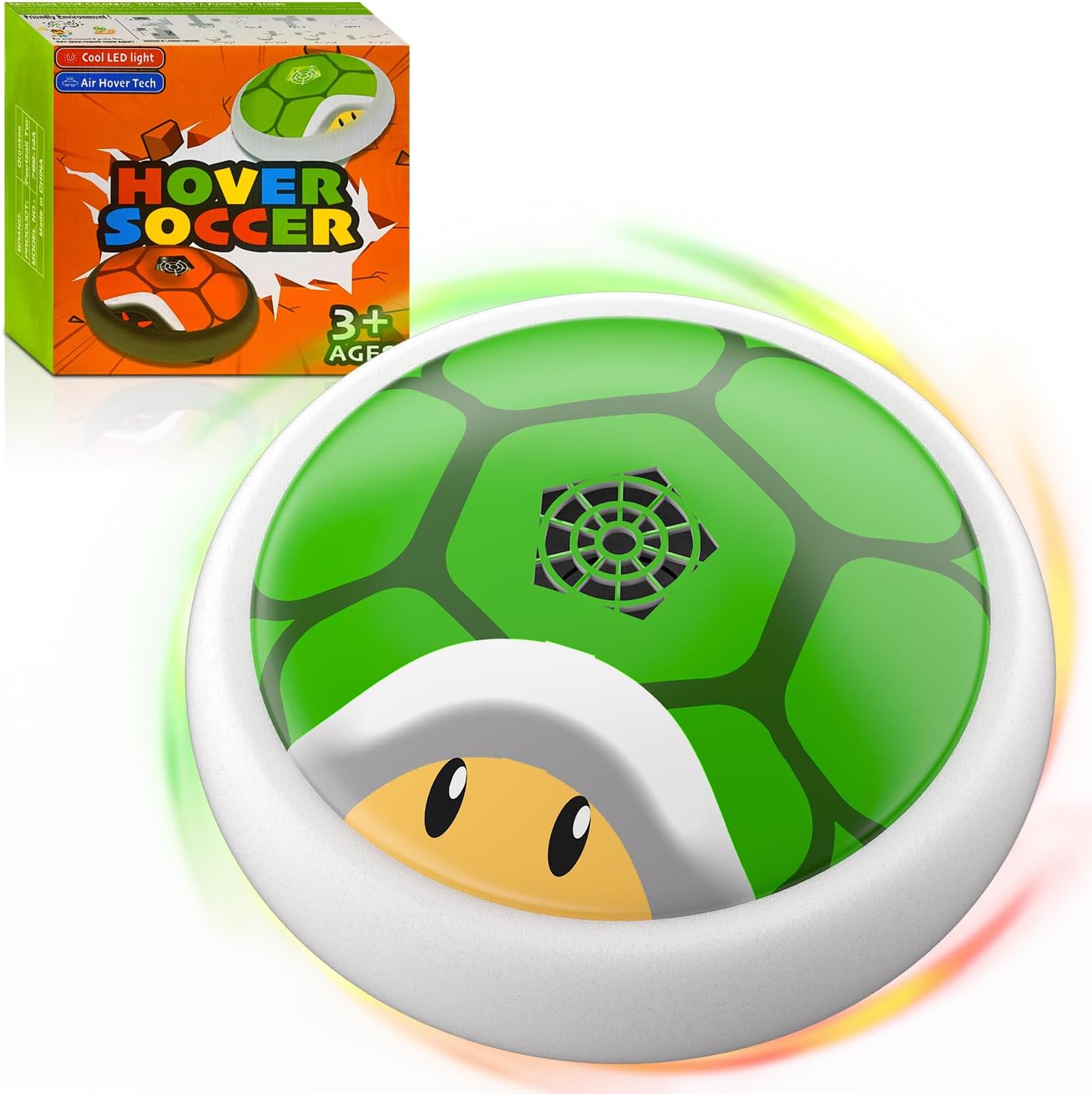 Boys Toys Gifts, Hover Soccer Ball with LED Lights, Indoor Soccer Toys Games, Turtle Shell Toys for Kids Ages 3-12, Kids Boys Christmas Birthday Gifts, Air Floating Ball