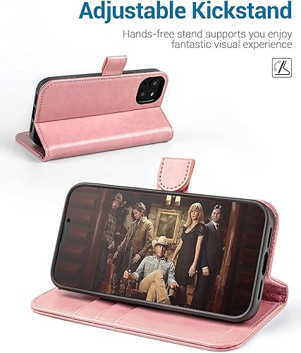 Miniatura 4 de OCASE Funda tipo cartera compatible con iPhone 13, de piel sintética, con tarjetero, bloqueo RFID, soporte para teléfono carcasa interior de TPU a