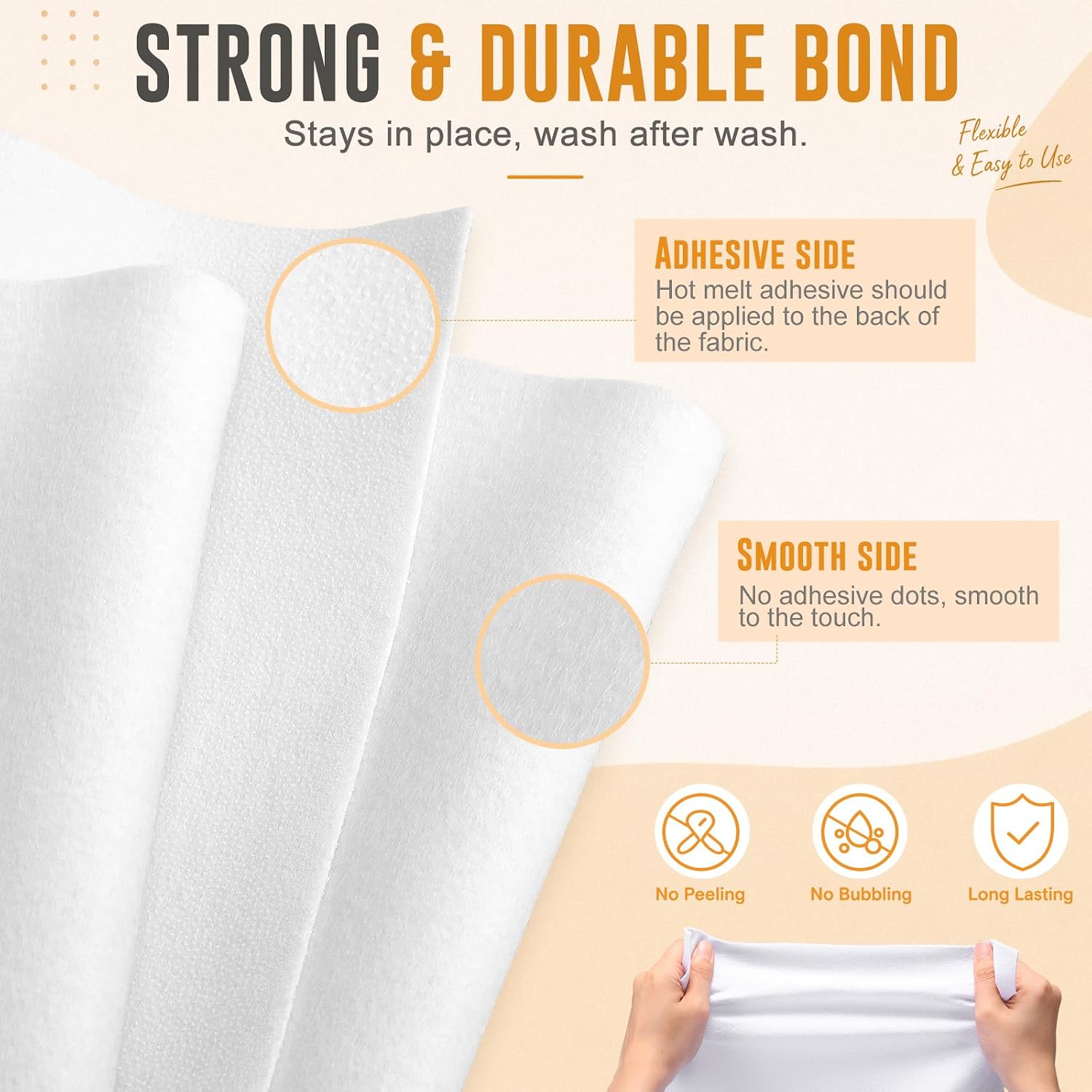 Fusible Fleece Interfacing, 11.6" x 30 Yds Medium Weight Iron on Padding