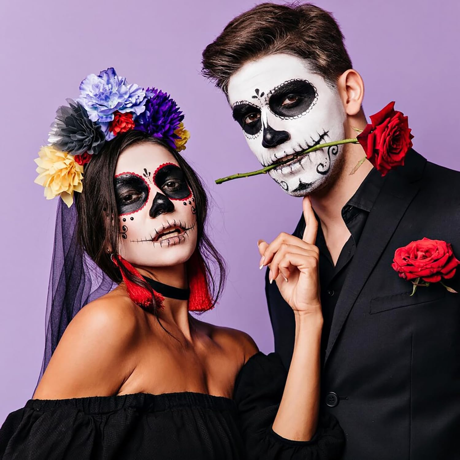 Mysense Black Face Body Paint,Water Based Washable Face Paint,Non-toxic Cream Body Paint for Adults and Children Halloween SFX Skull Skeleton Zombie Vampire Joker Cosplay Makeup,0.6oz - Image 6