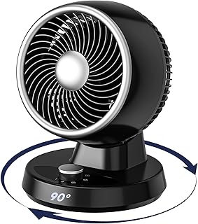 Oscillating Fan for Indoors, Portable Air Circulator Desk Fan with 6 Tilting Head Settings, Small Quiet Oscillating Table Fan with 3 Speeds & 9.5FT Power Cord