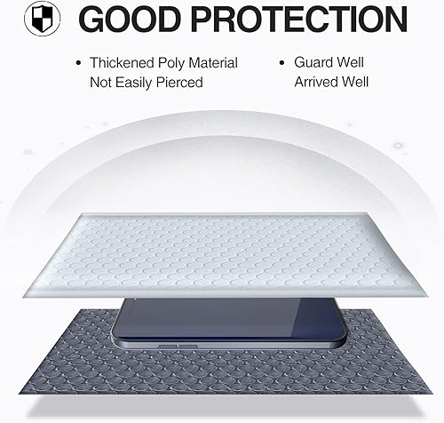 Miniatura 5 de UCGOU Paquete de 100 sobres de burbujas de 6 x 10 pulgadas, sobres acolchados de poliéster blanco para pequeñas empresas, bolsas impermeables para