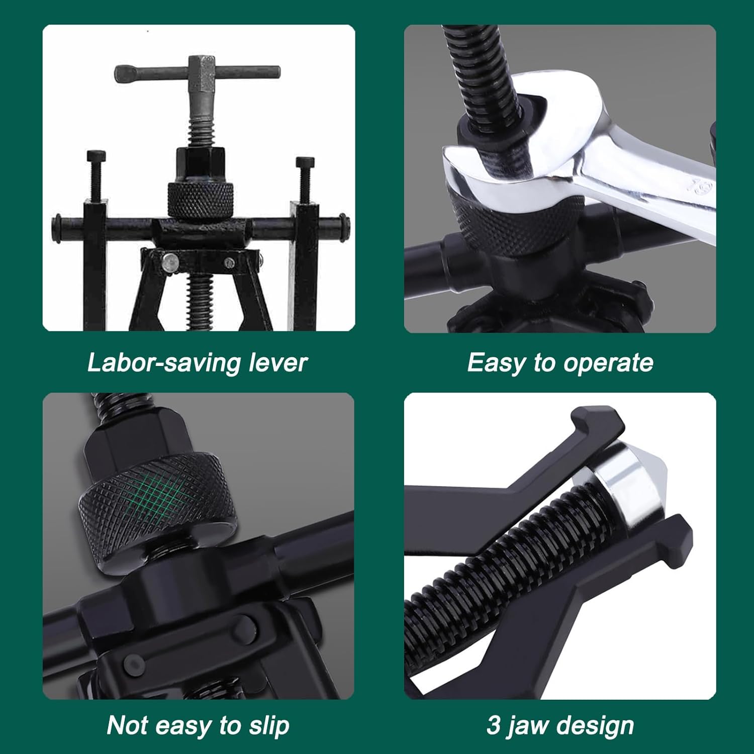 Bearing Puller 3 Jaw Pilot Bearing Puller Inner Bearing Puller Set Blind Bearing Puller Gear Puller Set Car Motorcycle Wheel Pilot Bearing Removal Tool with Storage Box (3 Jaw Puller)
