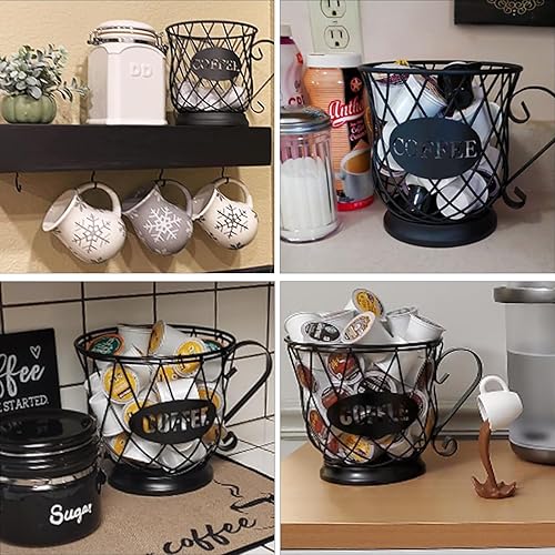 Miniatura 22 de TreeLen Soporte para cápsulas de café, organizador de tazas K, soporte de taza K de gran capacidad para tazas de 40 K, almacenamiento de cápsulas K