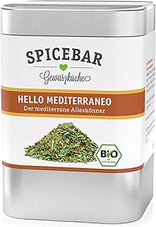 Spicebar Gewürzmischung "Hello Mediterraneo" für die mediterrane Küche (45g) - Bio Gewürze & Kräuter im praktischen Profi-Streuer - vegan und ohne Salz