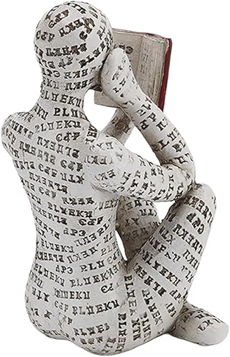 Miniatura 7 de Figura de lectura para mujer, decoración moderna de estantería, estatua de pensador de mujer de lectura de pulpa, escultura de arte abstracto