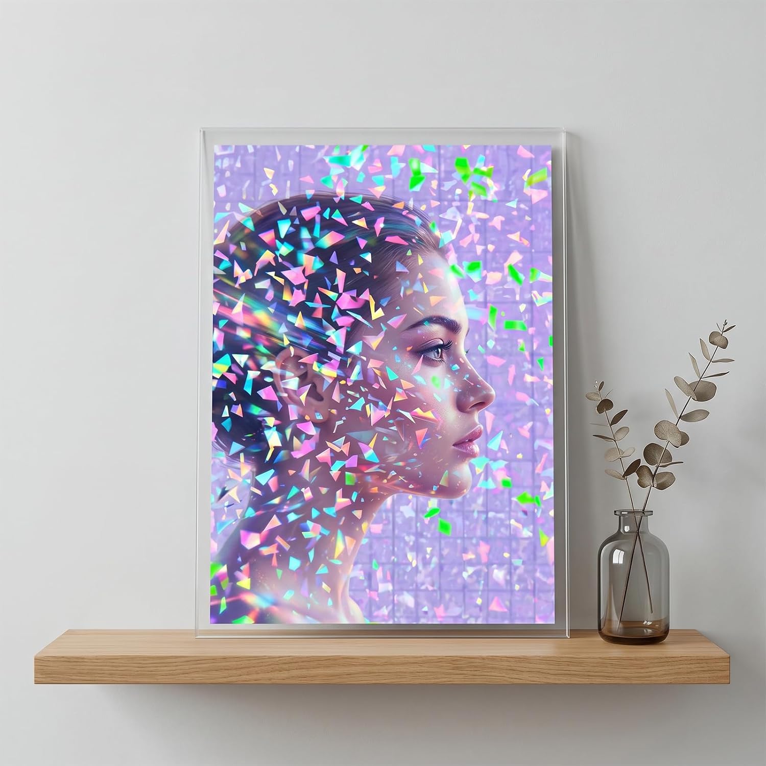 100 Sheets Holographic Sticker Paper A4 8.3x11in Clear Vinyl Self Adhesive