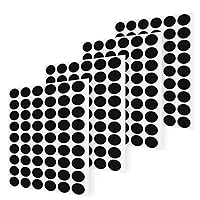 Vista 7 de Waziaqoc 216 calcomanías autoadhesivas para agujeros para tornillos (negro), 4 hojas de mesa, tapas de tornillo, tapas de PVC, a prueba de polvo