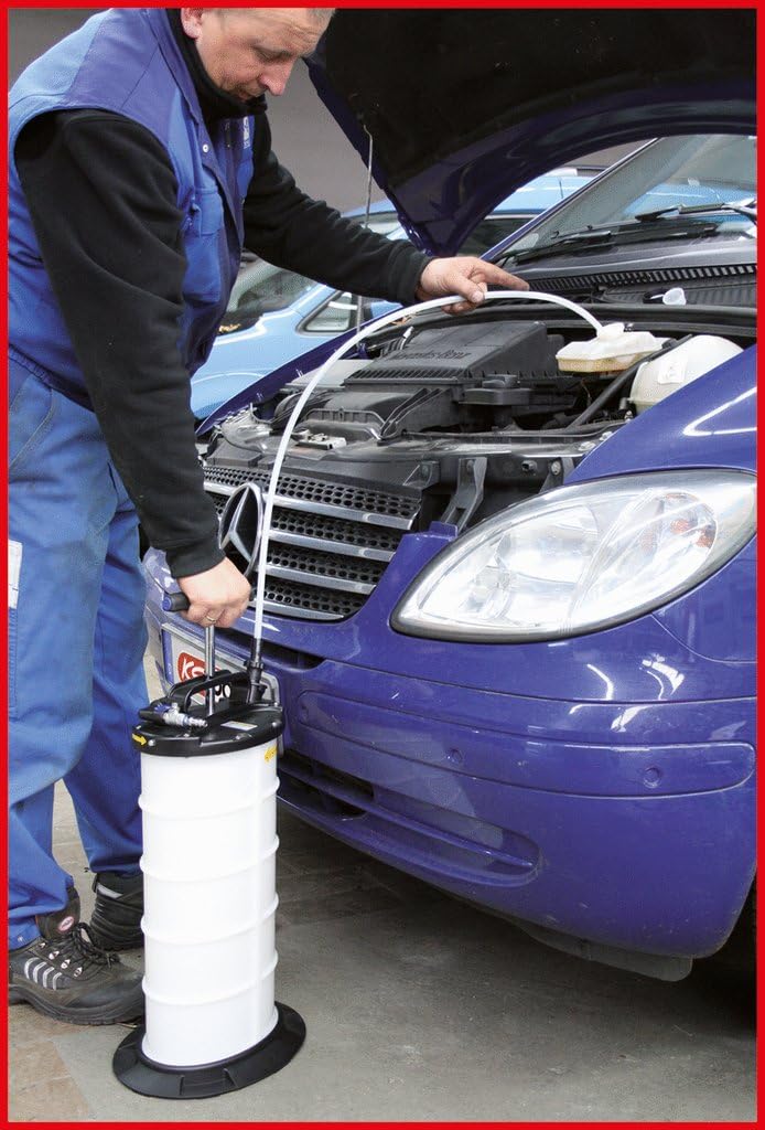 KS TOOLS Vacuum Fluid Extractor Suction Pump 9.5 Litre Included 4 Hoses