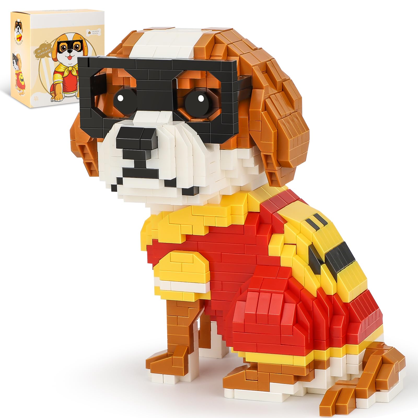 Cute Animal Micro Mini Building Blocks Kit, Labrador Micro Bricks Building Toys for Adults, Party Favors for Kids 12-14+ Years Old, Birthday, Carnival Prizes (963 PCS)
