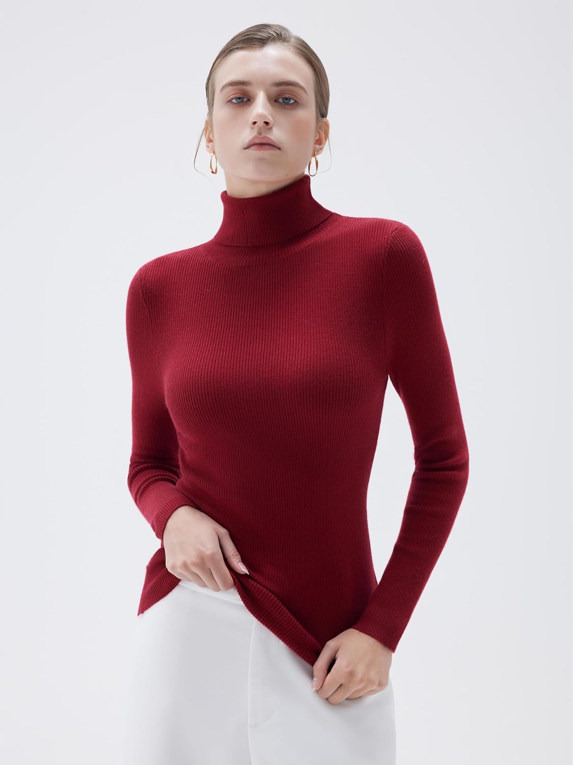 SUUKSESS Women Turtleneck Cashmere Blend Sweater Long Sleeve Shirts Fall Basic Thermal Tops Winter Clothes - Image 3