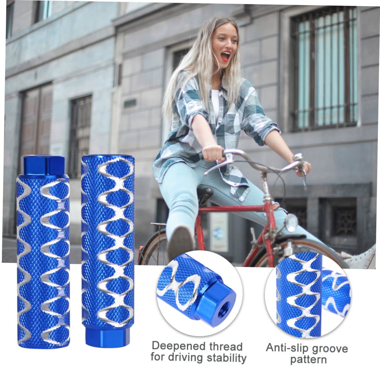 INOOMP 3paia Poggiapiedi Lega Di Alluminio Per Bici Accessorio Stabile Per Mountain Bike Con Foro Blu Resistente All Usura e Necessario Per Riparazioni Bici