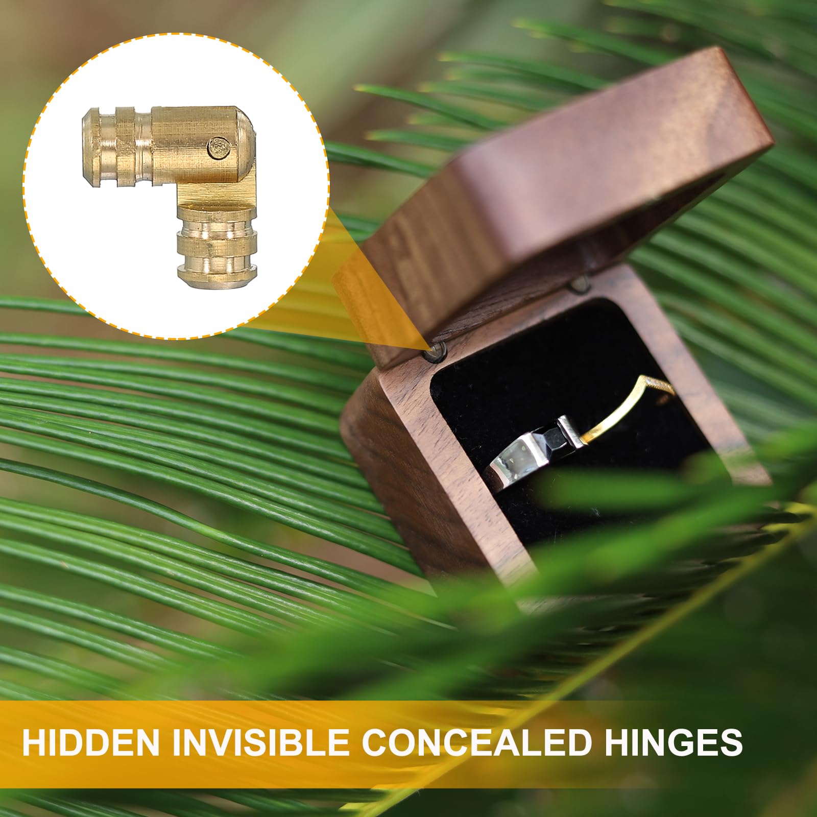 PATIKIL Hidden Brass Barrel Hinges 0.7"x0.2" - Image 4
