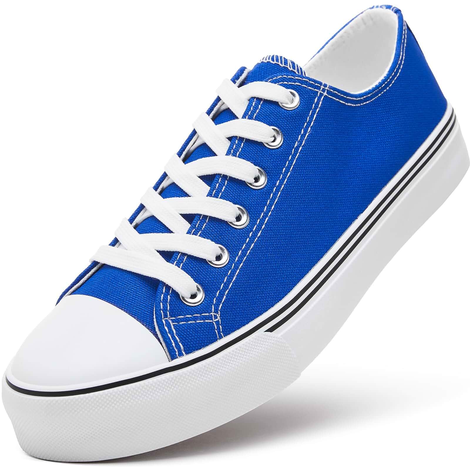 ZGR Mens Black Classic Canvas Sneakers,Low Top Tennis Lace-up Casual Shoes Breathable canvas upper,memory foam comfort,non-slip outsole,low-top lace-up,casual,walking,travel,tennis