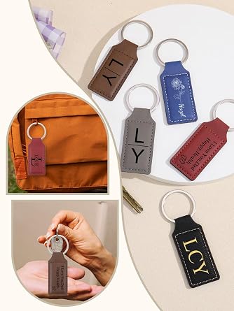 Custom Leather Keychain with Text Personalised Text Keyring Customized Keychain Custom Key Chain for Men Women Christmas Birthdays Valentine's Day