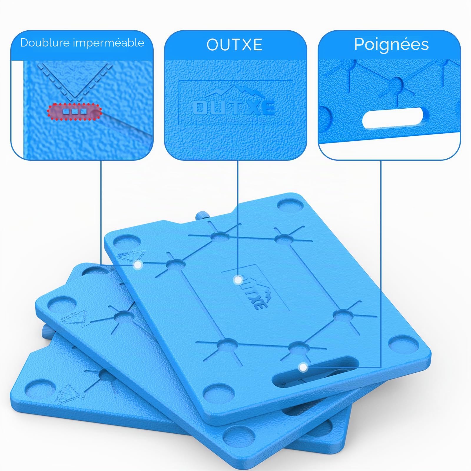OUTXE Packs de glace pour refroidisseurs – Grand format – 25,4 x 33 cm, économiseur d'espace – Réutilisables, durables – Packs de congélation froide pour refroidisseurs et sacs fourre-tout pour garder