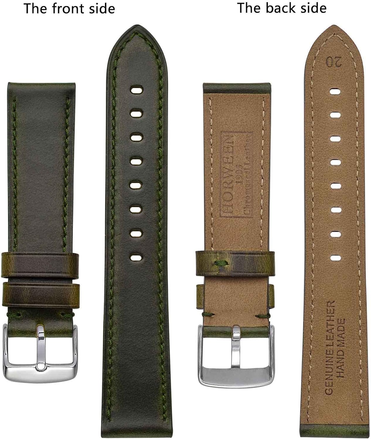 Miniatura 3 de BISONSTRAP Correa de reloj de cuero de 0709in 0748in 0787in 0827in 0866in 0906in 0945in correa de reloj de piel Cromexcel Horween Casual