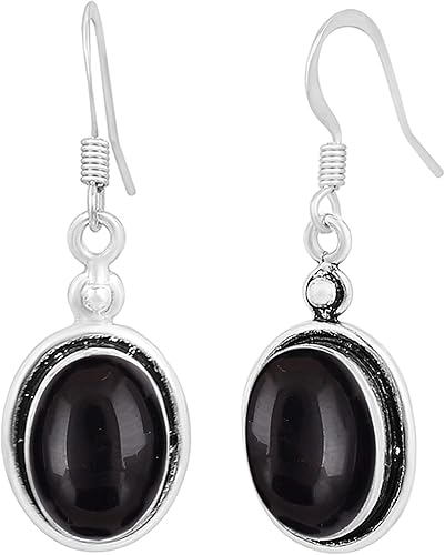 Miniatura 2 de Aretes de piedras preciosas naturales de forma ovalada de 10.56 quilates para mujer, aretes colgantes bohemios hechos a mano, joyería para el día de