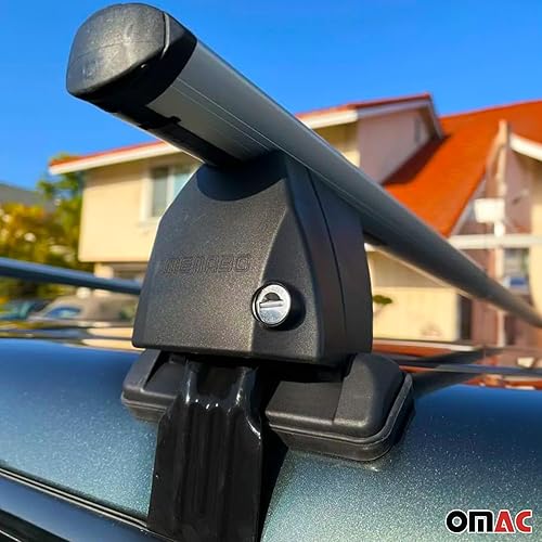 Miniatura 9 de OMAC Barras transversales superiores para Dodge Durango 2011-2024, 2 piezas de aluminio gris antirrobo para viajes, kayak, canoa, surf, esquí,