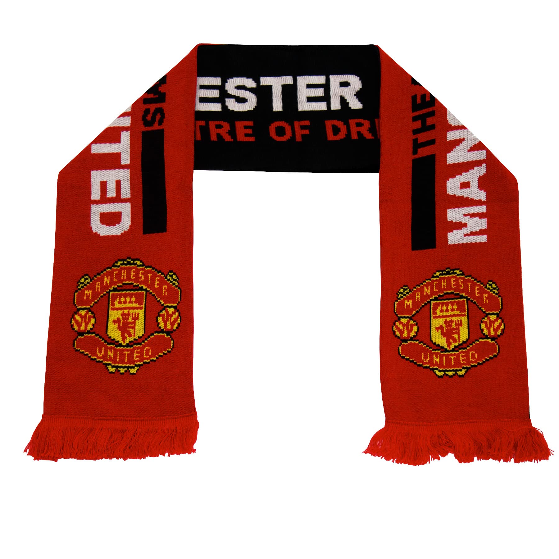 Manchester United Men's Red Stadium Fc Official Football Gift Theatre Of Dreams Stadium Scarf