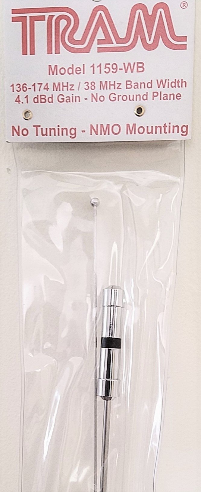 No Ground Plane Omnidirectional VHF 136-174 MHz Antenna NMO 6/8 Wave 4.1 dBd gain, and Magnet Mount Chrome with PL259 Assembled Connector