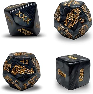 Sex Dice for Couples with 4 Dices - 60 Foreplay Actions & 24 Sex Positions, Adult Game for Naughty Date Night, Ideal Intimacy Gifts for Him and Her
