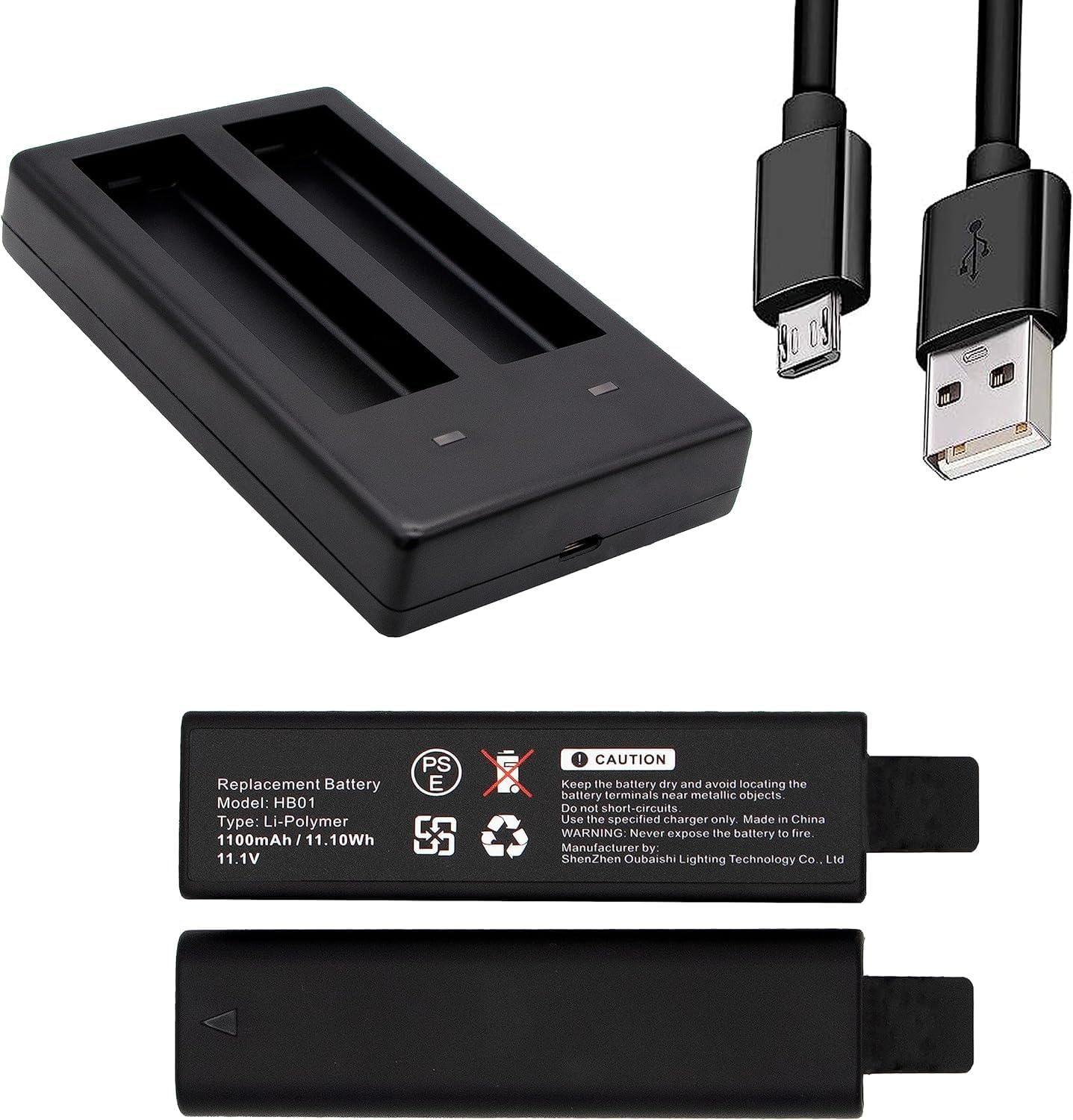 Upgrade Handheld Gimbal Camera Battery and Charger Set for DJI Osmo Osmo Mobile Osmo+ Plus Osmo pro Osmo RAW HB01-522365 HB02-542465(2 Batteries and 1 Charge)