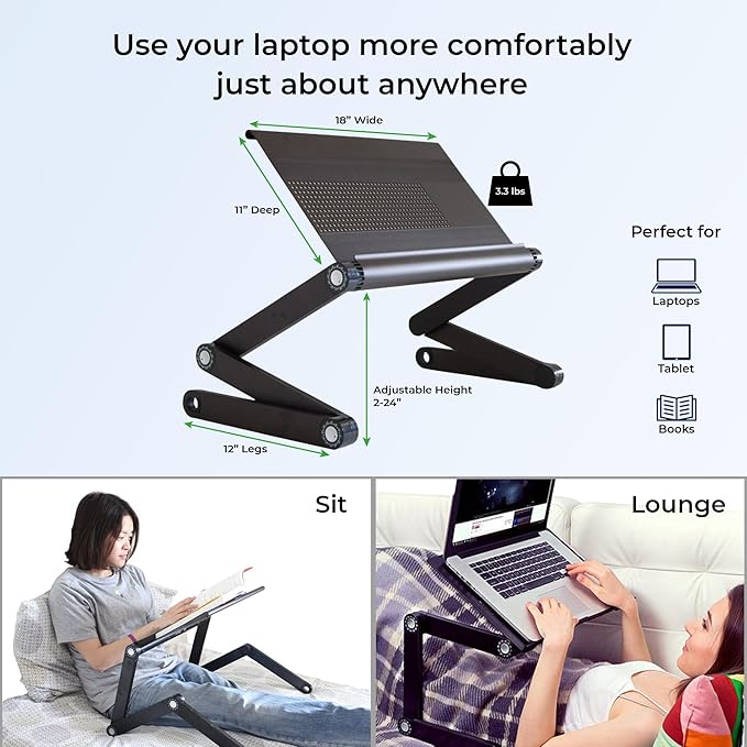 Soporte ergonómico ajustable para laptop de aluminio miniatura 4