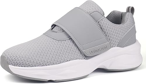 Ortho+rest Zapatos para caminar diabéticos para hombre, zapatos para edema para pies hinchados, soporte de arco, zapatillas ortopédicas
