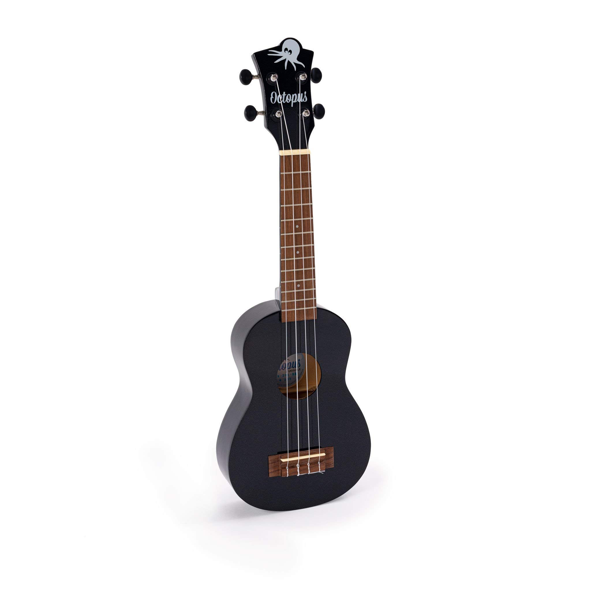 Octopus - Ukelele soprano UK205 de madera negro, completo