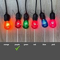 Vista 5 de Bombillas incandescentes de repuesto S14, 15 unidades, color morado transparente, bombillas E26 de 11 W para luces de cadena de exteriores