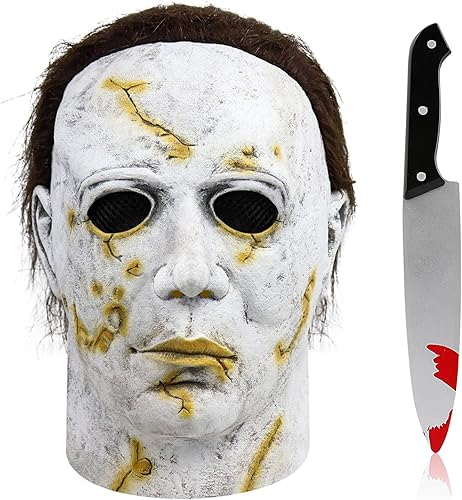 Varuotu Halloween Michael Myers Mask Kids Boys Face Scary Mask Killer Costume Coveralls Props Match with Michael Myers Mask
