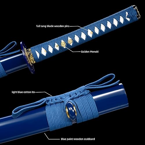 Miniatura 4 de Espada samurái Espadas katanas tradicionales forjadas a mano auténticos samuráis japoneses Colección Katanas de acero de alto carbono Sharp Full