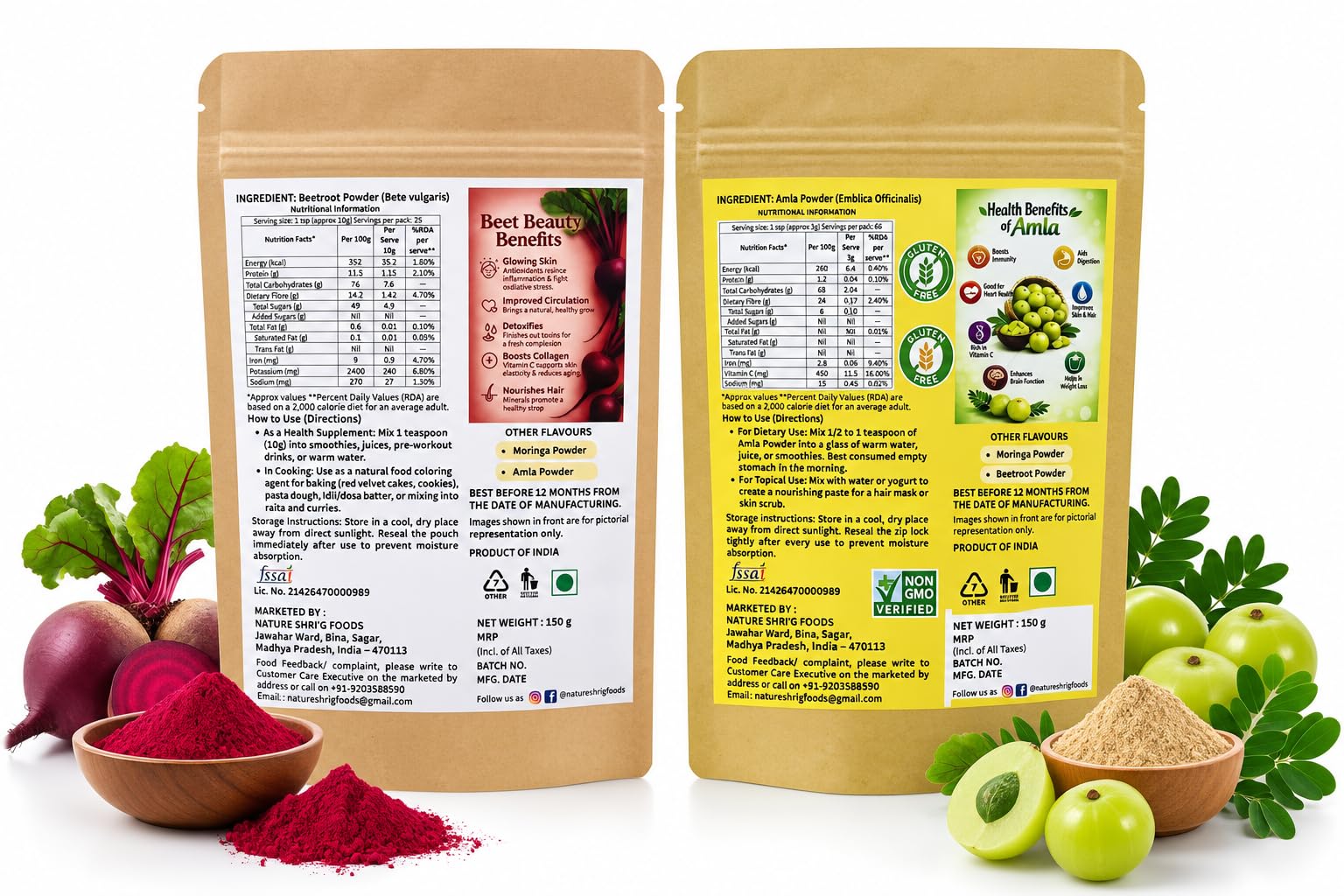 Amla & Beetroot Powder Combo Pack, 150g+150g — Amazon image 2