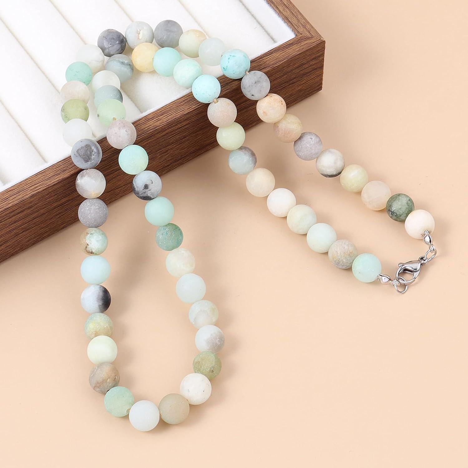 BALIBALI Mens Healing Beaded Necklace Natural Stone Beads Necklace for Men Stress Relief,Balance - Image 5