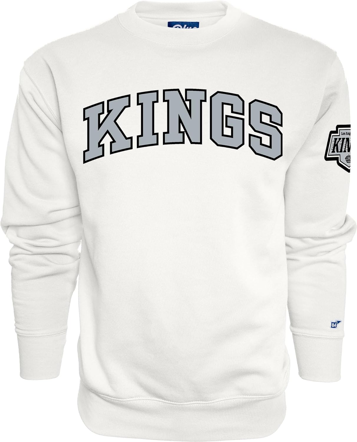 Blue 84 NHL unisex-adult Nhl Officially Licensed Crewneck Sweatshirt Sleeve Logo White