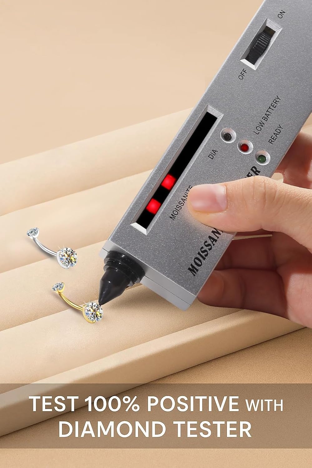 VOJO Moissanite Belly Button Ring, Titanium Navel Piercing Bar with Internally Threaded Barbell for Women - Image 4