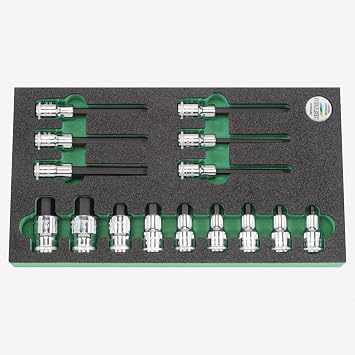 Heyco Metric 1/2" Hex Bit Socket Set, 15 Pieces