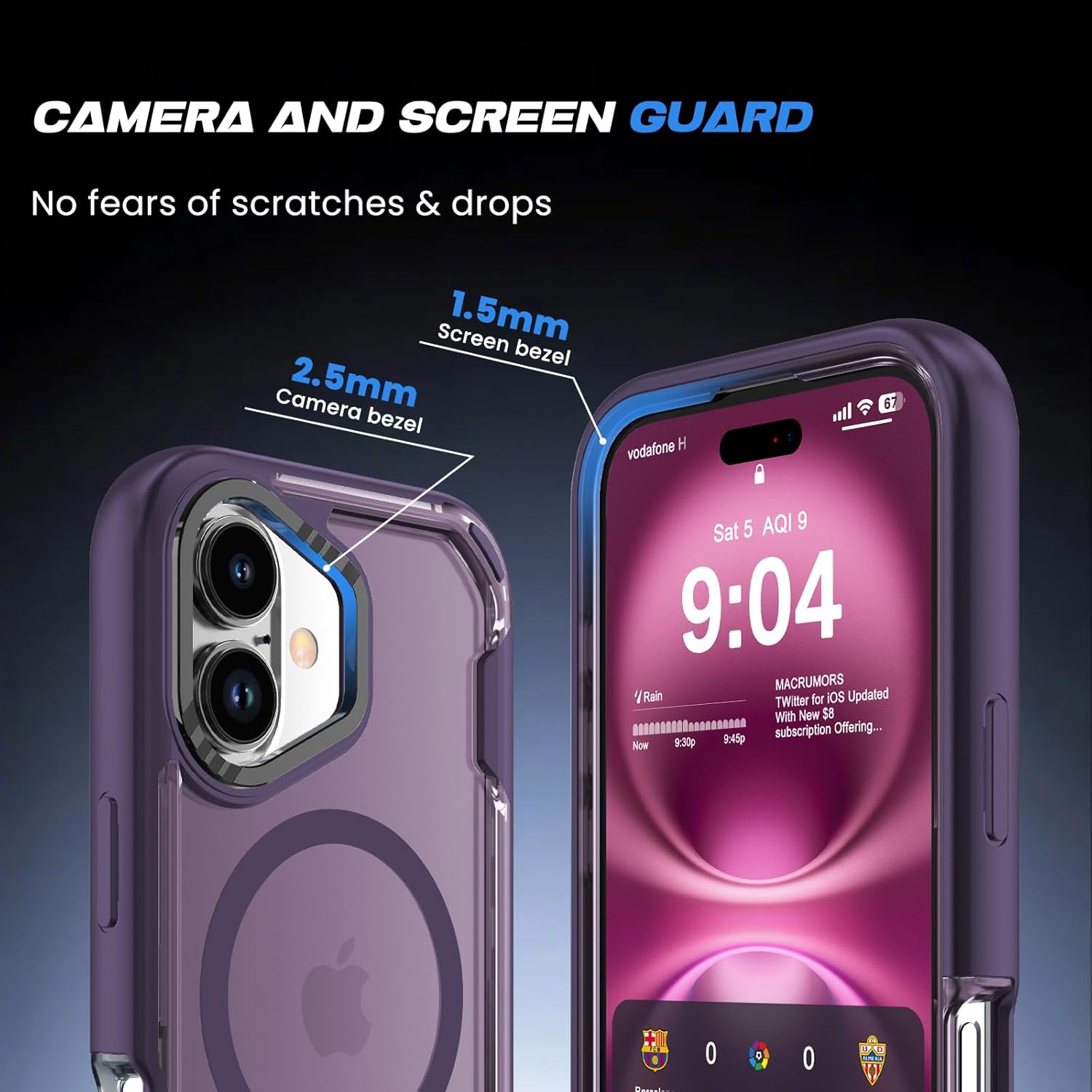 DEERLAMN Magnetic Shockproof Case for iPhone 16 6.1-Inch, [Compatible with MagSafe] [Military Grade Drop Protection] Translucent 2-Layer Durable Bumper Heavy Duty Protecive Phone Cover, Dark Purple - Image 5