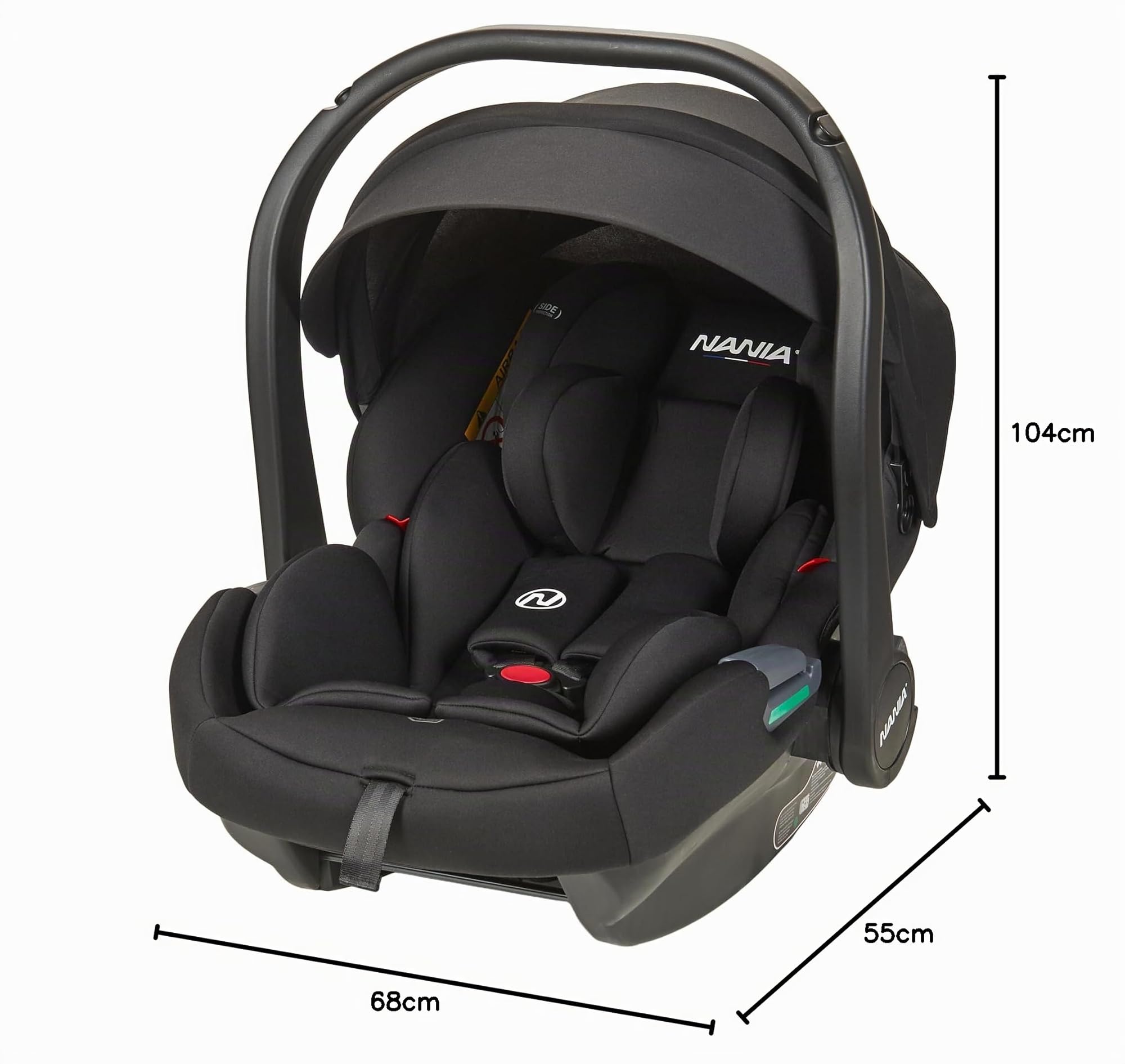 Nania Myla - Cochecito combinado 2 en 1 compacto y ligero para 0 a 4 años (22 kg max.) con asiento de coche Rimini, 40-87 cm (0-13 kg), protección lateral con confort