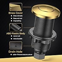 Vista 4 de Juego de interruptores de aire ANWOLL para eliminación de basura, acabado en oro cepillado, compatible con grifos Moen de oro cepillado, botón