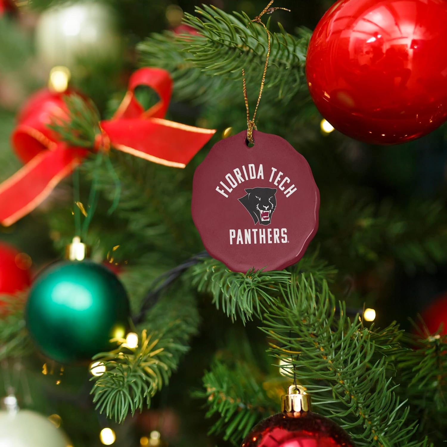 GRAPHICS & MORE Florida Institute of Technology Panthers Logo Porcelain Scalloped Holiday Christmas Tree Ornament - 2.8" (7.1 cm) - Image 6