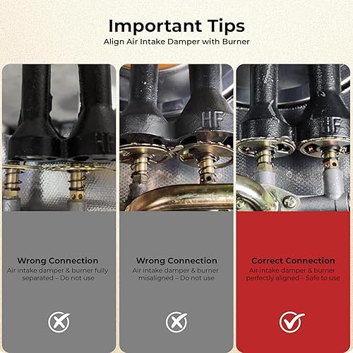 Miniatura 6 de CAMPLUX - Estufa de cocina de gas propano de 3 quemadores con 1 placa de parrilla, 26,000 BTU de acero inoxidable, triple quemador de propano para