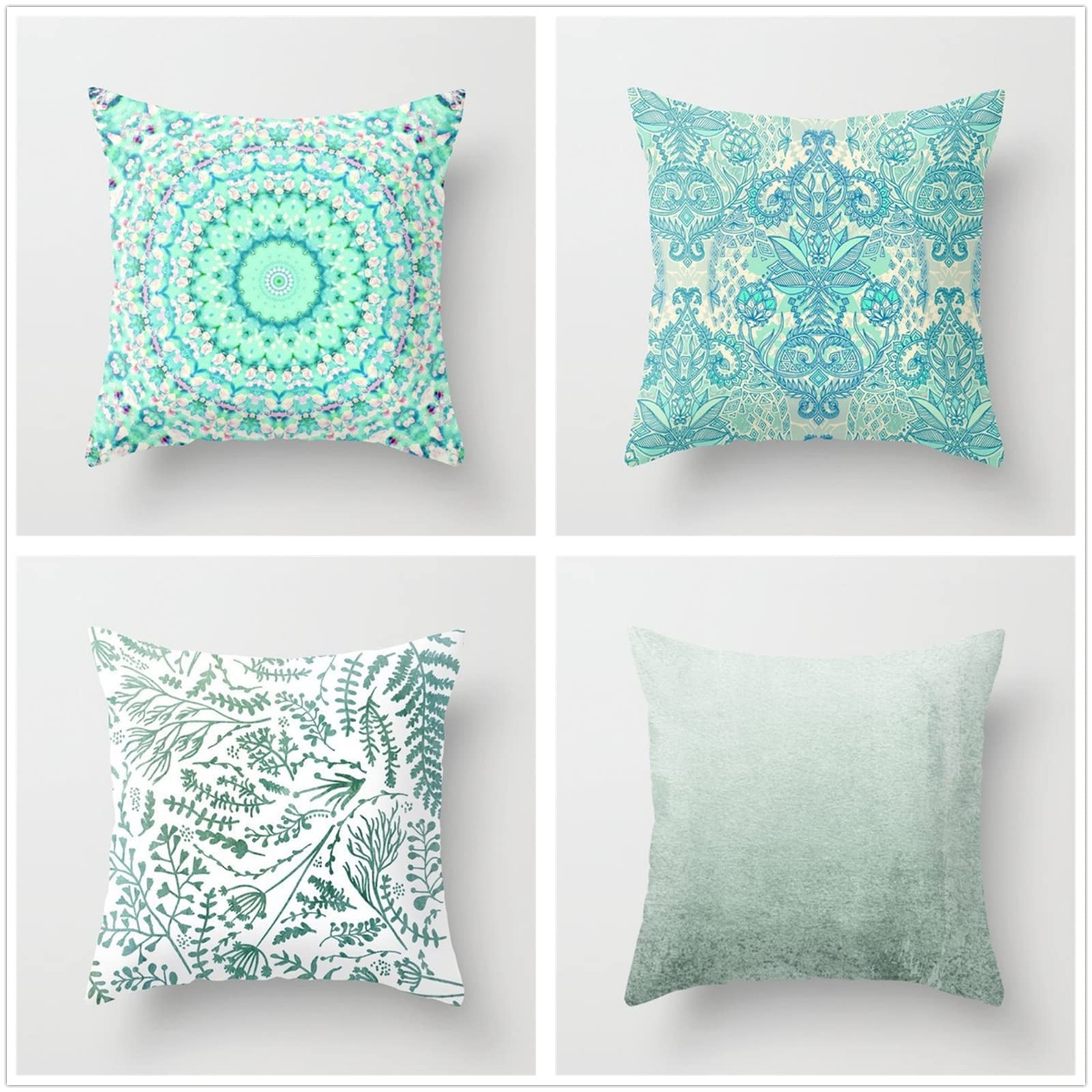 Juego de 4 Fundas de Cojines 70x70cm,patrón de Mandala Fundas para Cojines Short Plush Decorativa Hogar Almohadas Fundas con Cremallera Oculta,para Sala Sofá Cama Decoración para Hogar A680