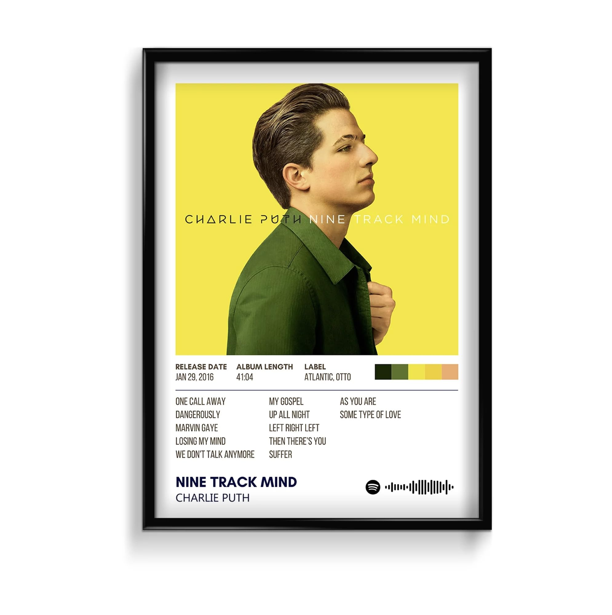 Charlie Puth Nine Track Mind UnFramed Poster For Home Aesthetic Wall Decoration | Charlie Puth Wall Poster (13 x 19 Inch Unframed) 300 GSM Mate Finish Board Paper With Peal & Stick Tape.
